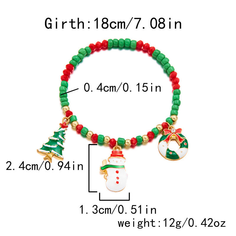 Wholesale Christmas beaded snowman bracelet
