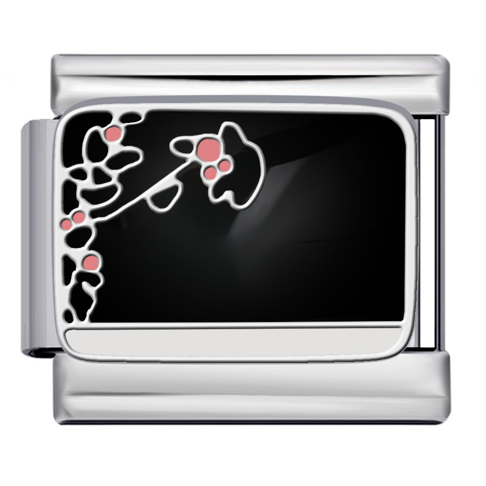 Wholesale Italian modular  titanium steel drip welding pattern DIY bracelet