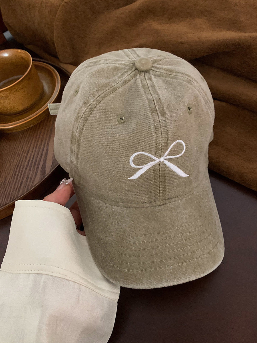 Wholesale Vintage Washed Distressed Bow Embroidered Baseball Cap ACC-HT-Yizhan006