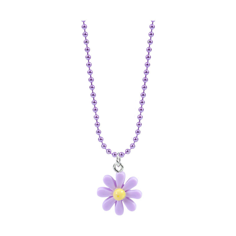 Wholesale multi-color Daisy flower necklace ring