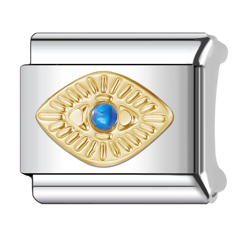 Wholesale Italian Charm Bracelet 9mm DIY Splicing Creative Eye Series Stainless Steel Composable Bracelet