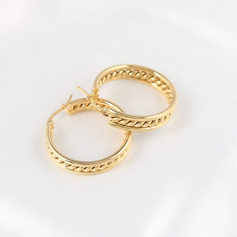 Wholesale Stainless steel Light luxury fashion hoop earrings