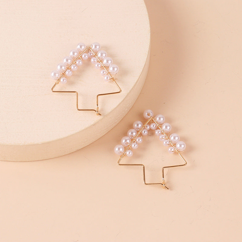 Wholesale Geometric Arrow Tassel Pearl Earrings