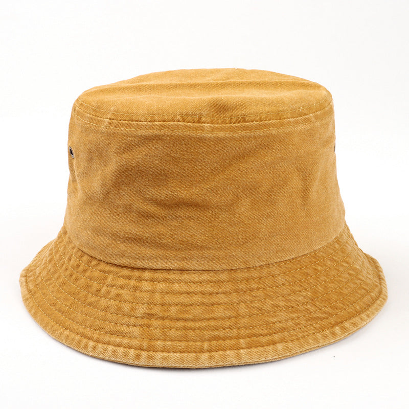 Wholesale Washed Light Basin Hat Cotton Solid Color Retro Bucket Hat ACC-HT-LueLan008