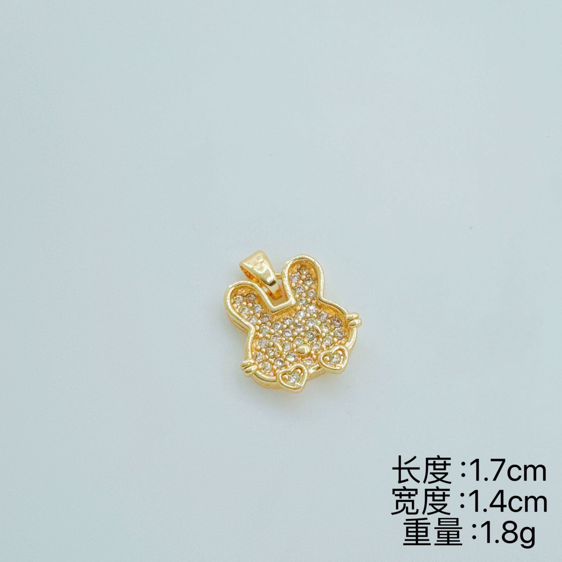 Wholesale Copper Gold-Plated Cat Pendant Zircon Hollow Design Trendy Boutique Jewelry Accessory