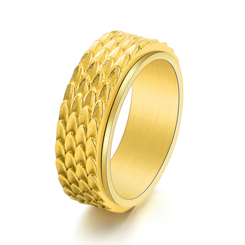 Anello girevole in scala di drago in acciaio inossidabile all'ingrosso