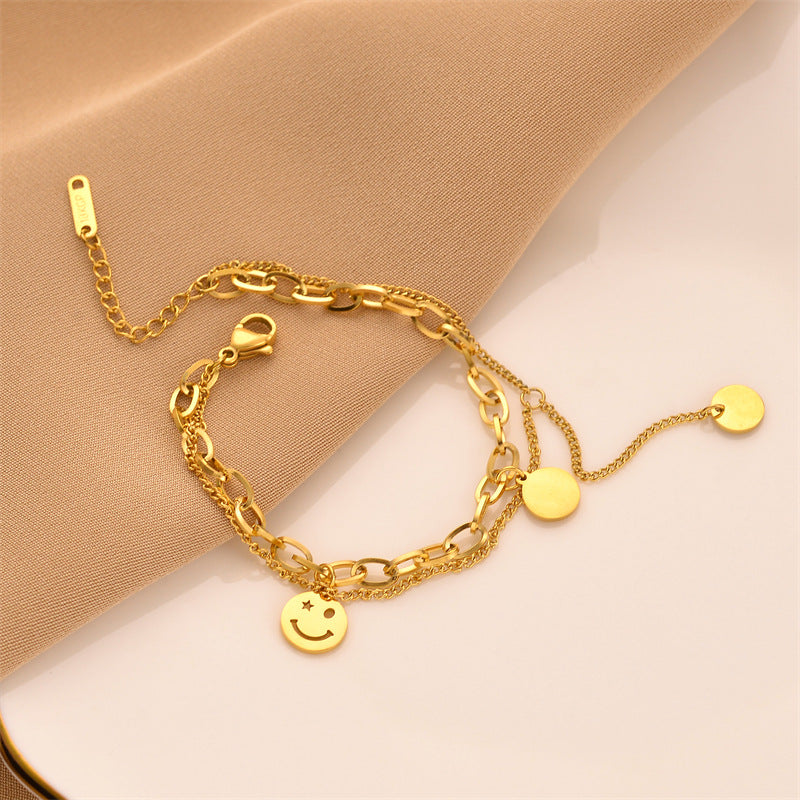 Wholesale Smiley Face Titanium Steel Bracelets ACC-BT-Chengy005