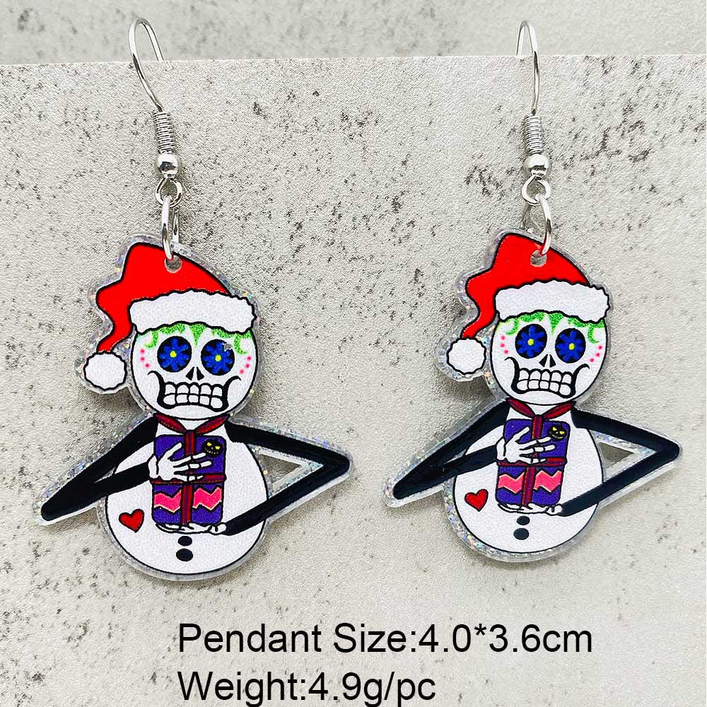 Wholesale Horror Christmas Black Christmas Tree Acrylic Earrings ACC-ES-ChenY101