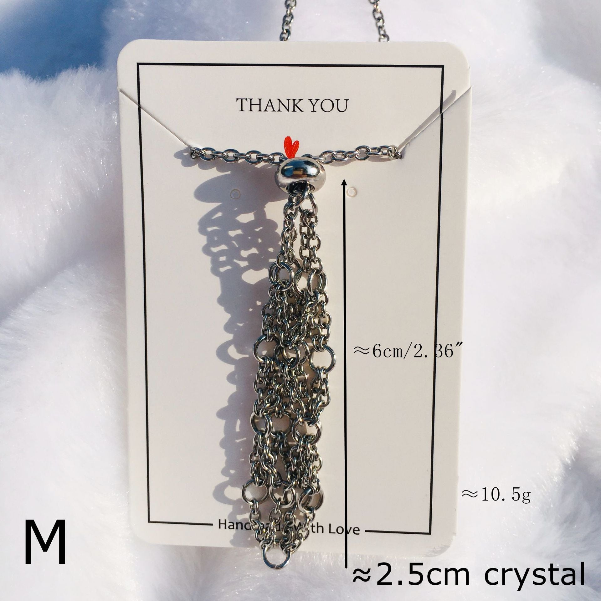 Wholesale Natural Stone Crystal O-shaped Chain Adjustable Metal Mesh Pocket Necklace ACC-NE-RongGuan007