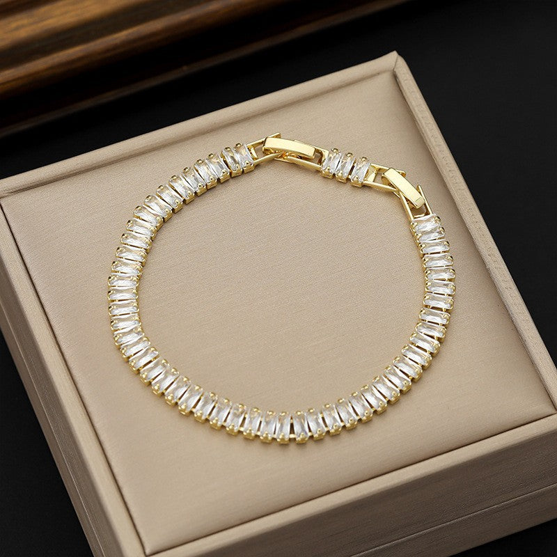 Wholesale Colorful Zircon Tennis Chain Bracelet Fashion Accessory Gift Boutique Resale