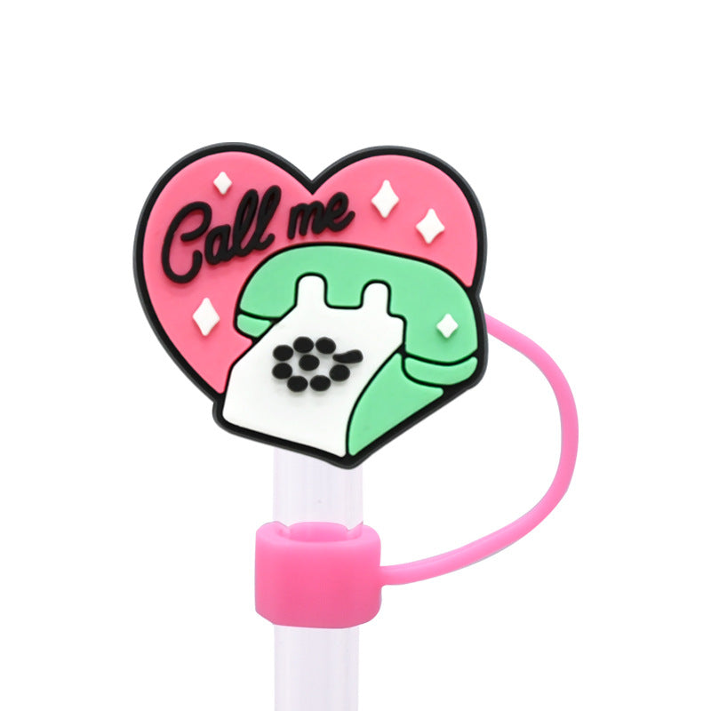 Wholesale Random 100pcs Pink Series 8/10mm PVC Soft Straw Tube Cap