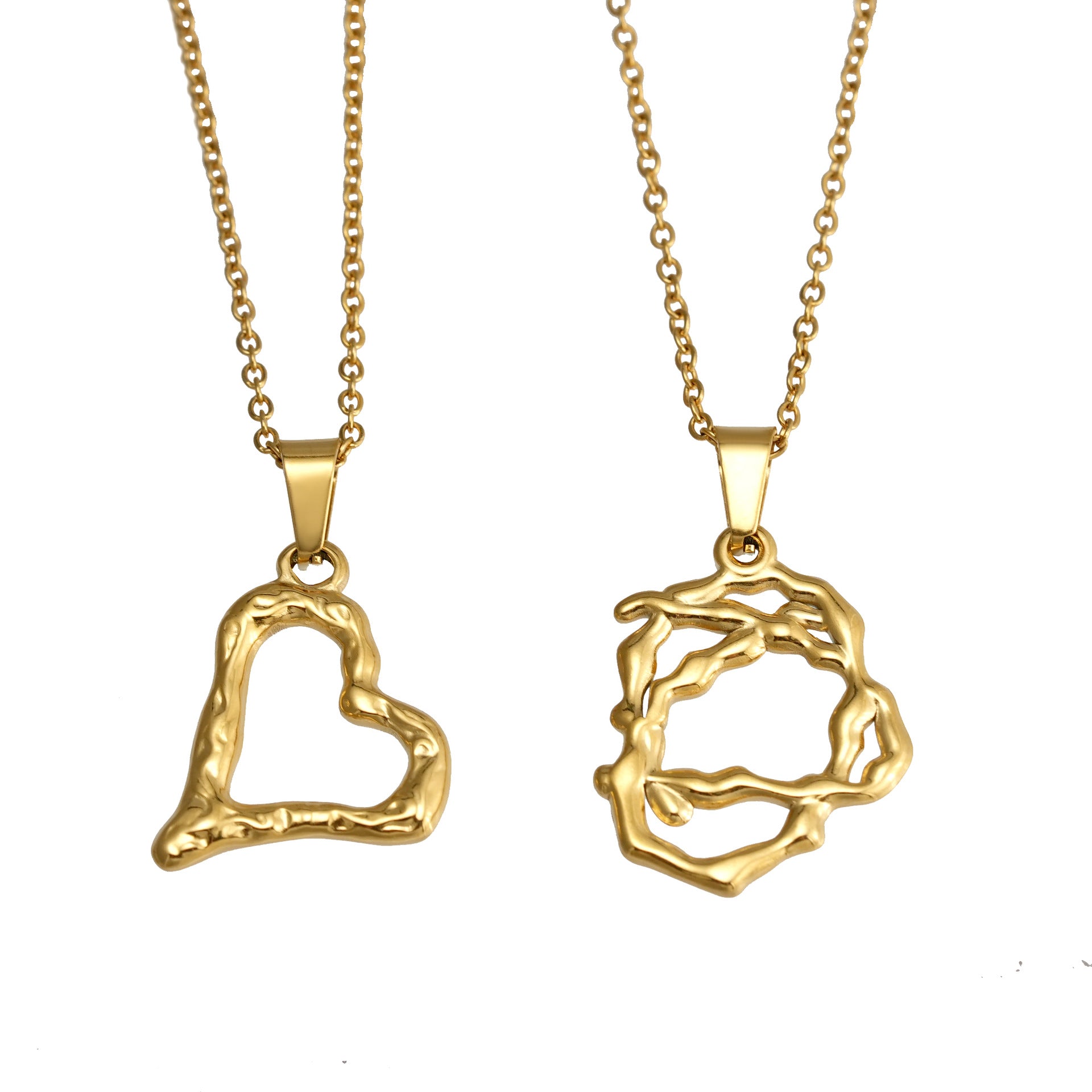 Wholesale exaggerated titanium steel heart necklace