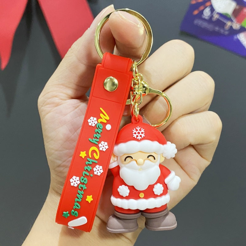 Wholesale PVC Soft Rubber Creative Christmas Old Man Christmas Tree Keychain ACC-KC-WuY002