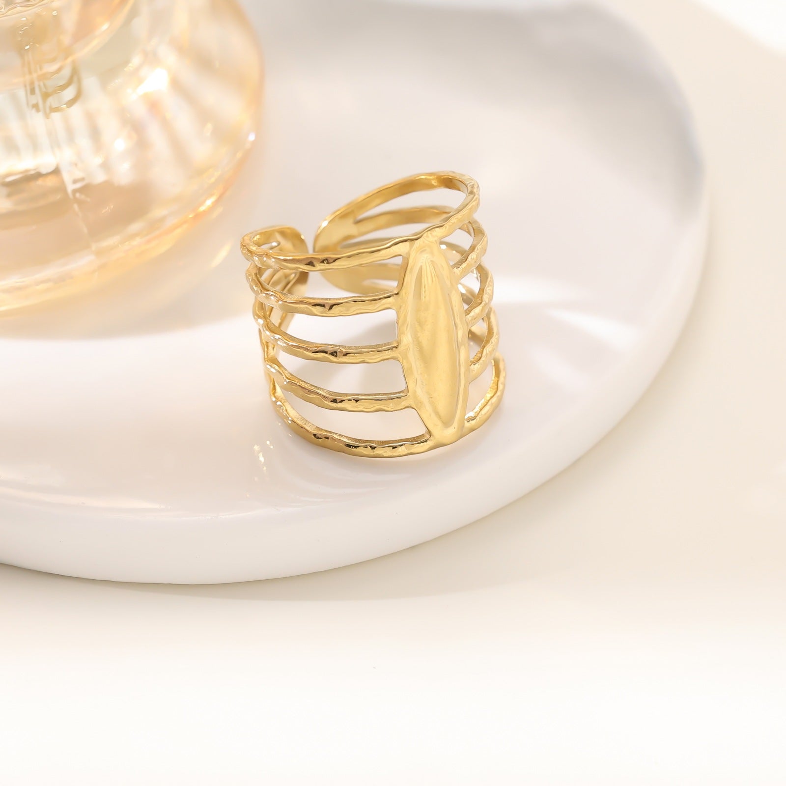 Wholesale Stainless steel open-face ring