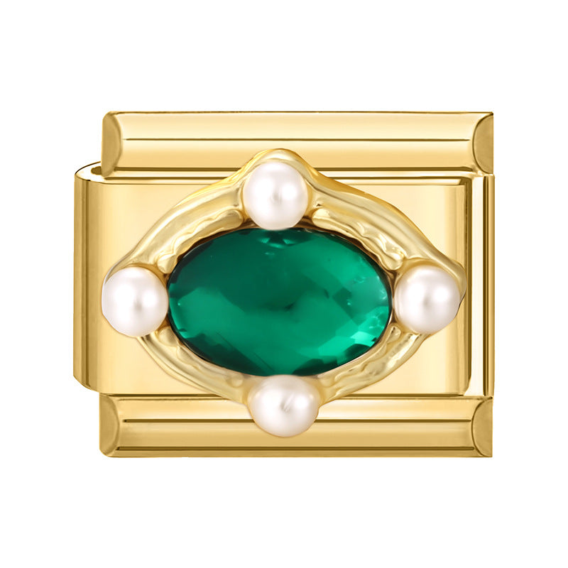 Wholesale Italian Charm Bracelet 9mm DIY Splicing Gold  Stainless Steel Composable Bracelet