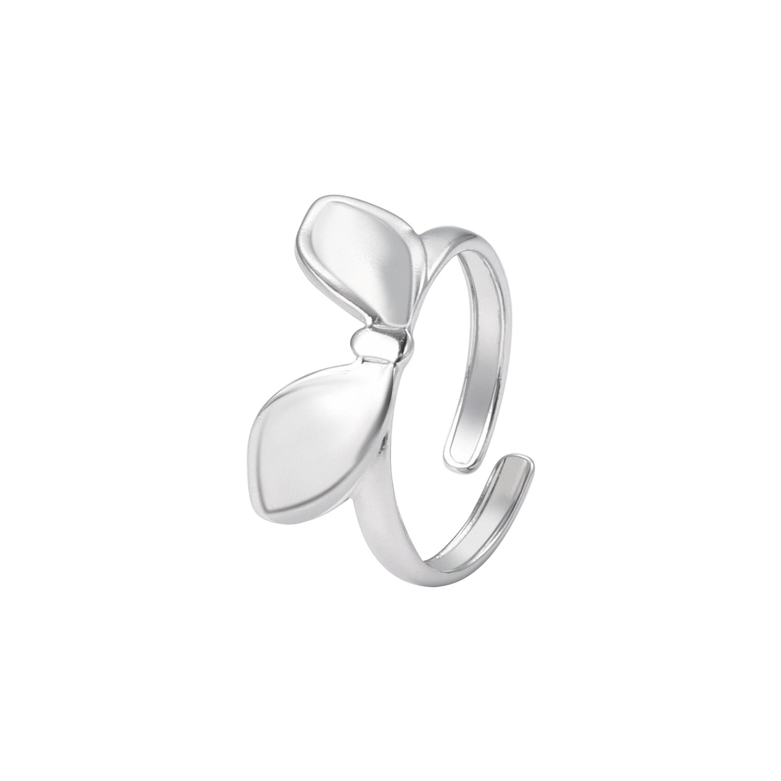 Wholesale Fashion cute rabbit ears ring opening adjustable titanium steel ring