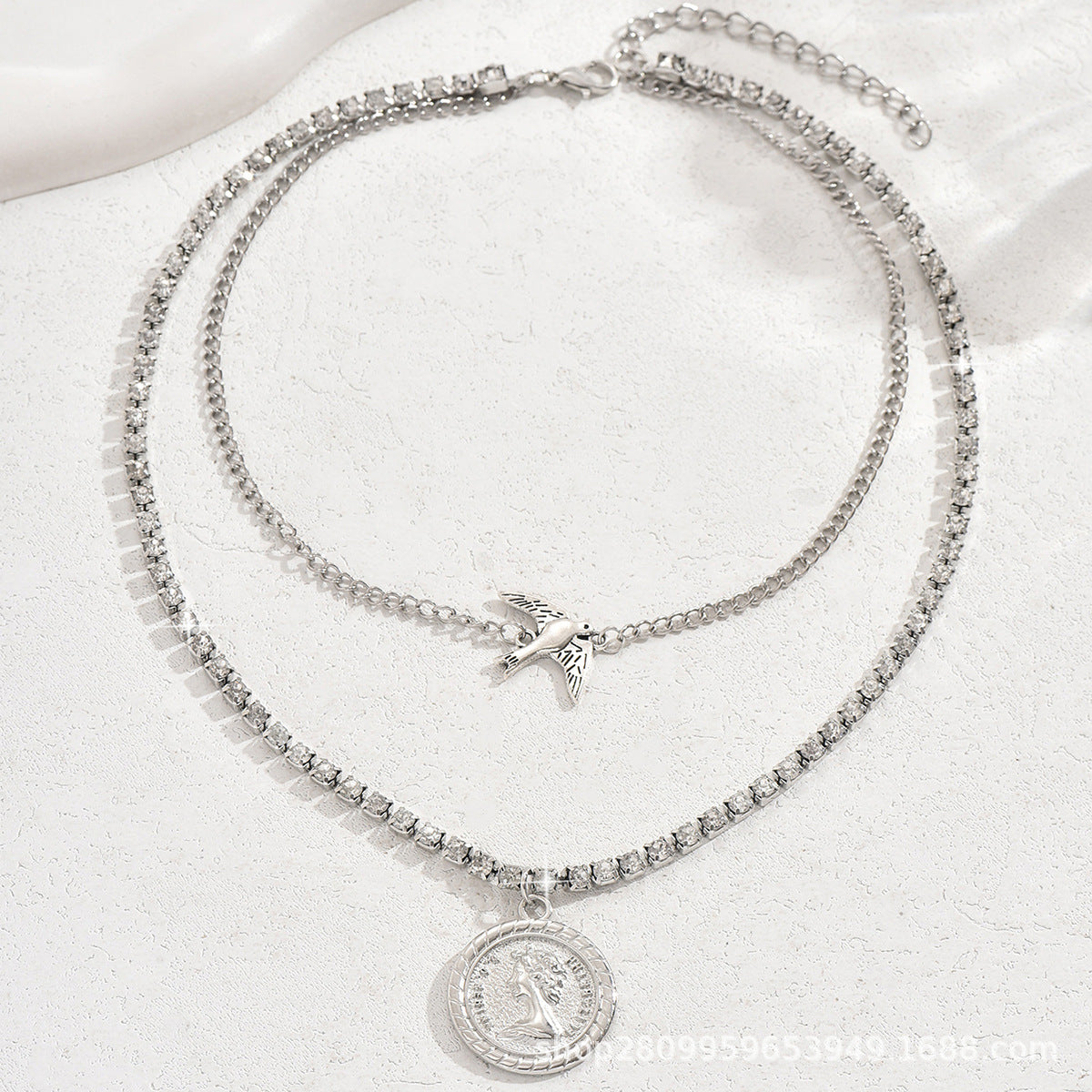 Wholesale European and American New Flat Snake Chain Necklace Multi-layer Chain Tree of Life Pendant Necklace Women Fashion Necklace Amazon