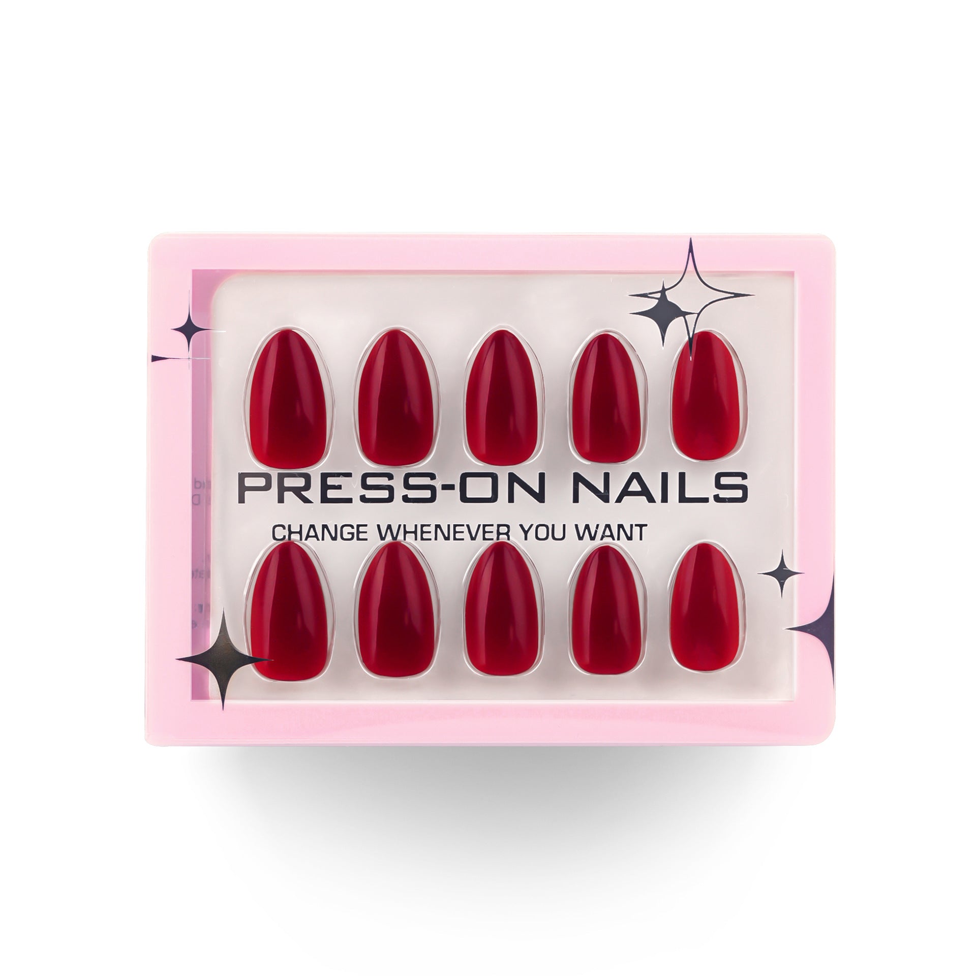 Wholesale 24 Pieces/box Red Solid Bow Nails Kits Nail Stickers