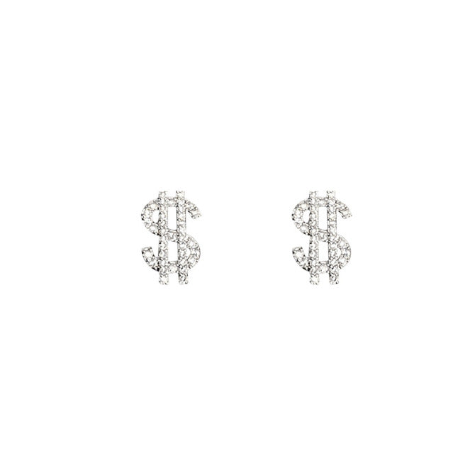 Wholesale Diamond Dollar Sign Earrings