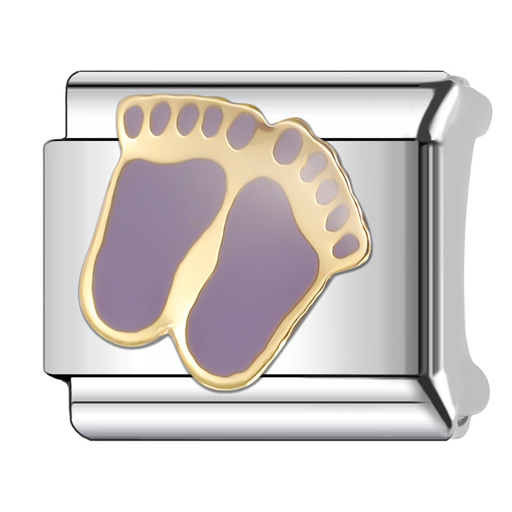 Wholesale Italian Charm Bracelet 9mm DIY Splicing Creative Pattern Stainless Steel Composable Bracelet