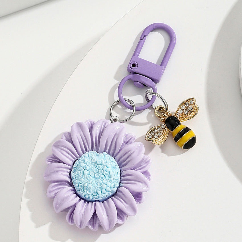 Wholesale Stylish Resin Sunflower Keychain,  Cute Phone Accessory for Everyday Use