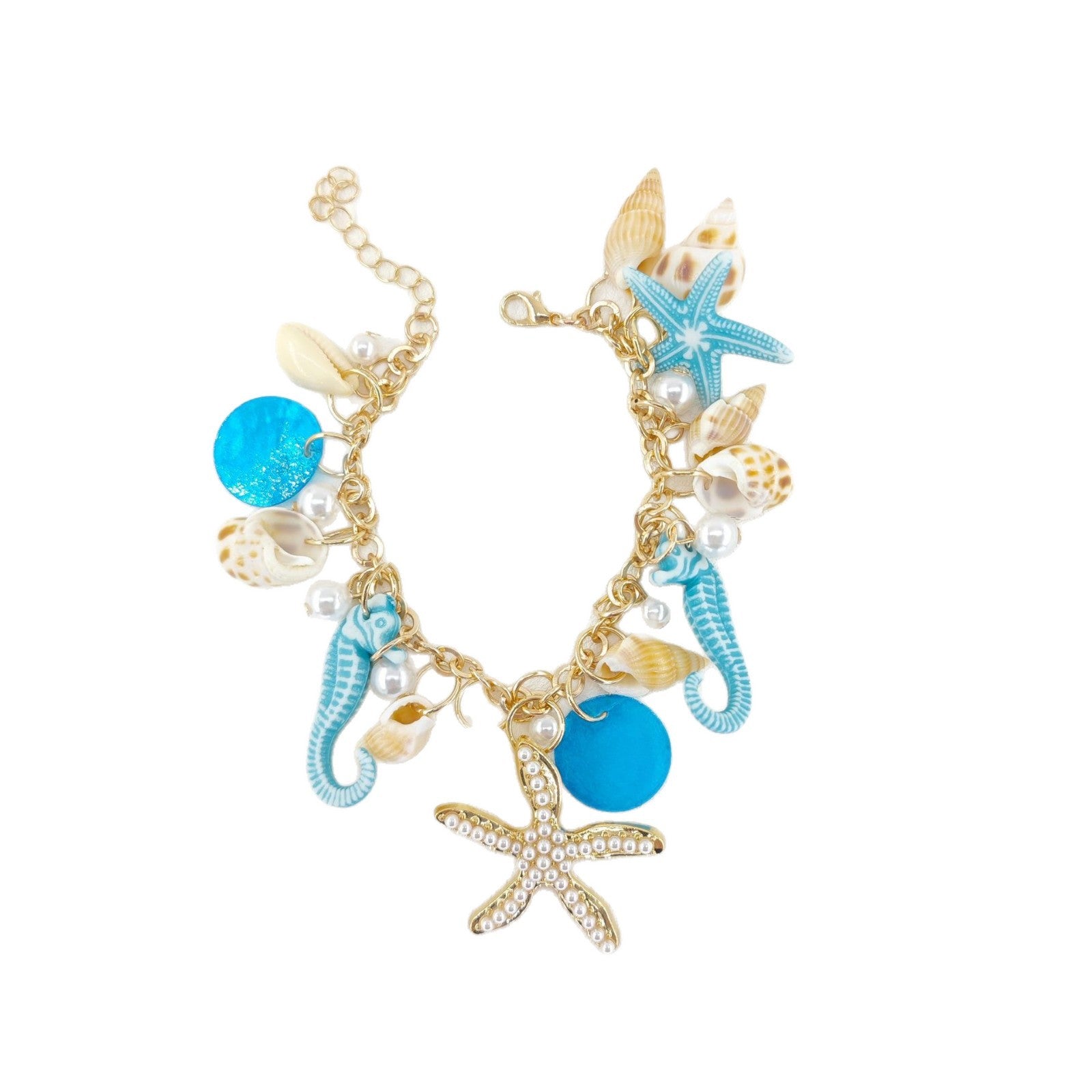 Wholesale Cross-Border Hawaiian Vacation Style Fashion Ocean Starfish Bohemian Style Women' s Chain Conch Shell Bracelet
