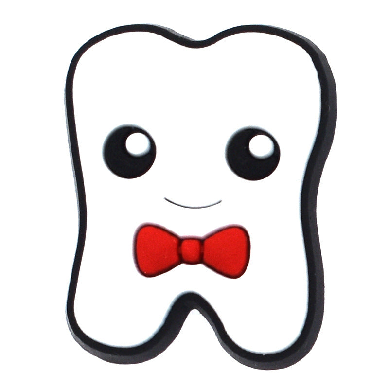 Wholesale Random 100pcs  cartoon toothbrush   PVC Soft Rubber Shoe Buckle Decoration