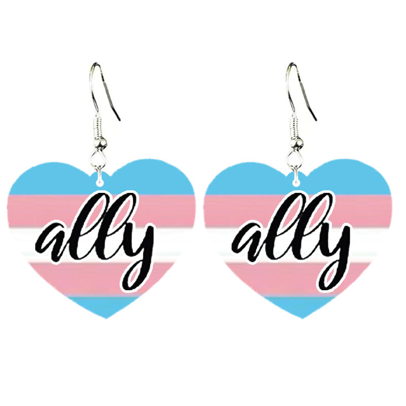 Wholesale Rainbow Love Earrings