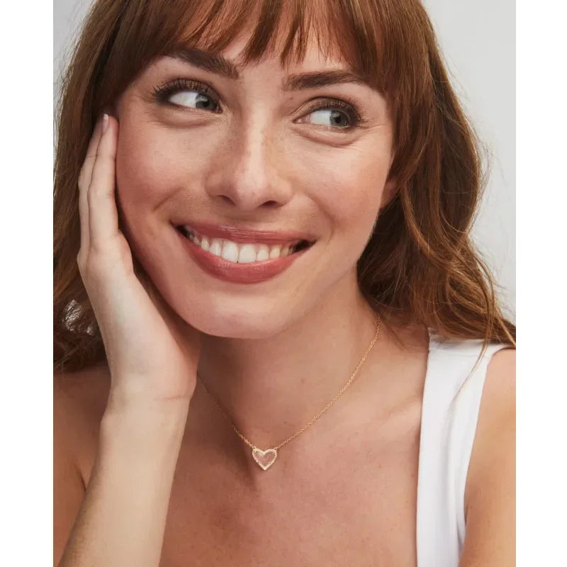 Wholesale  Heart Shaped Necklace  Adjustable Peach Heart Natural Stone  Accessories