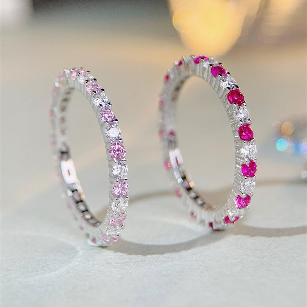 Wholesale Carbon Sterling Silver Inlaid Zirconia Ring