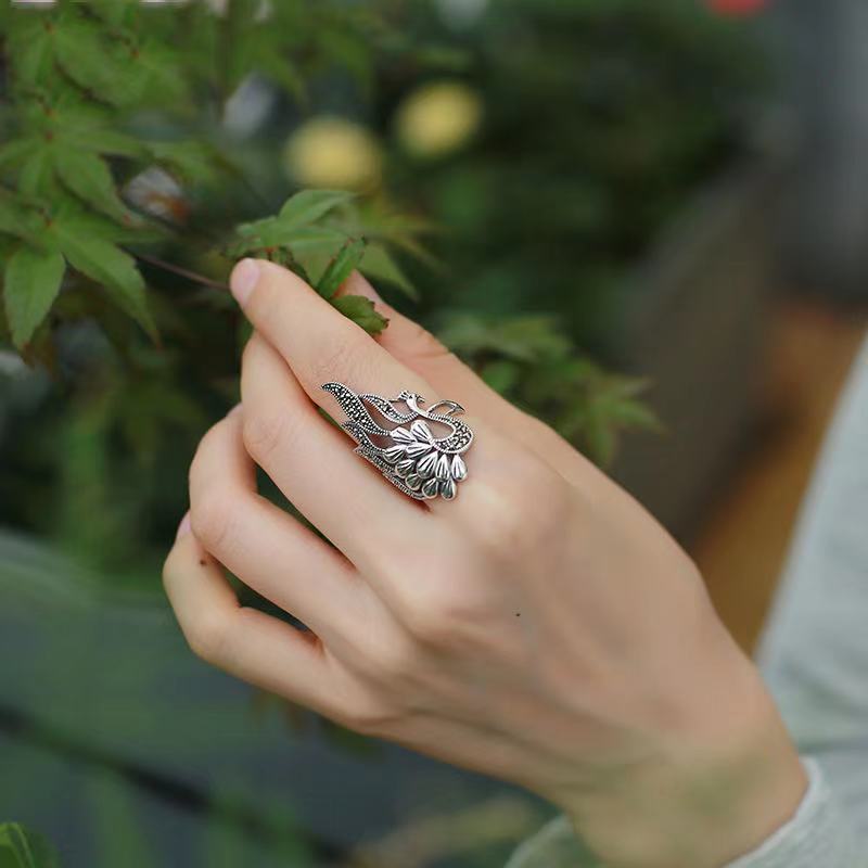 Wholesale 20pcs Vintage Open Adjustable Peacock Hollow Ring