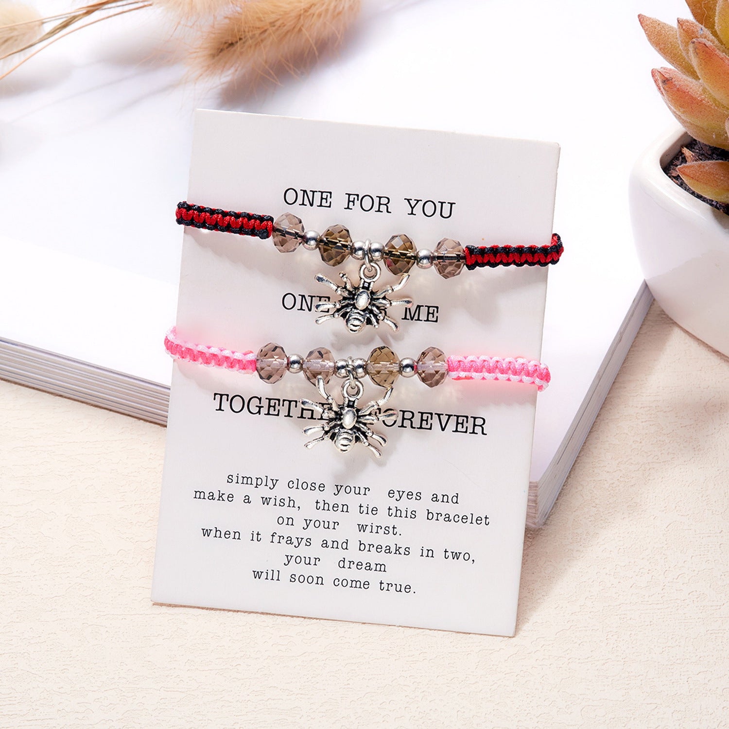 Wholesale  Halloween jewelry creative Spider hand-woven couple bracelet