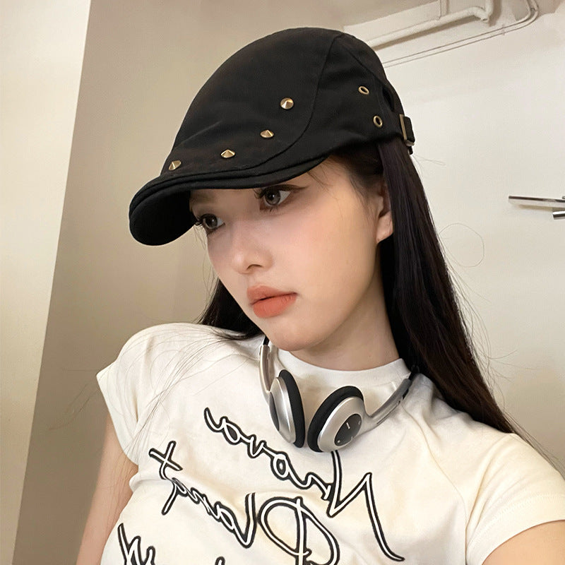 Wholesale Retro rivet hip-hop thin Berets