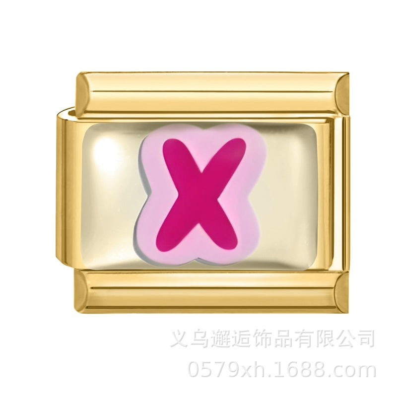 Wholesale 9mm Italian Charm Starter Bracelets DIY Letter Series Stainless Steel Composable Bracelet