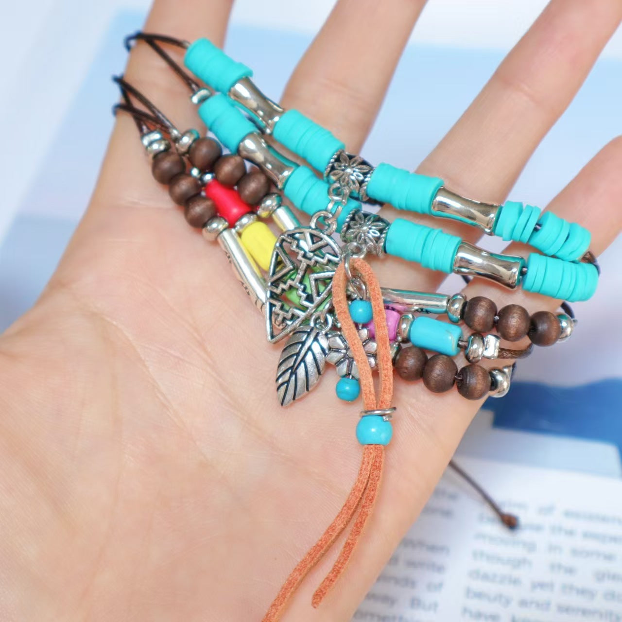 Wholesale Colorful Geometric Polymer Clay Beaded Bracelet - Chic Fashion Jewelry Accessory