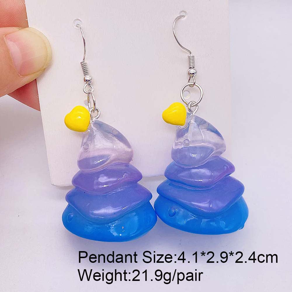 Wholesale Christmas 3D Christmas tree snowman resin earrings