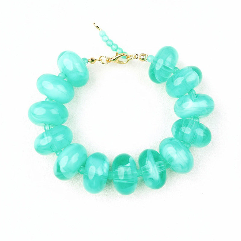 Wholesale Acrylic Colorful Gradient Beaded Bracelet Bohemian Handmade Jewelry Accessory