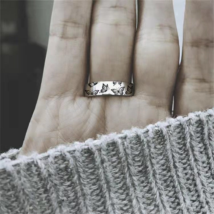 Wholesale  Vintage Carving Butterfly Rings