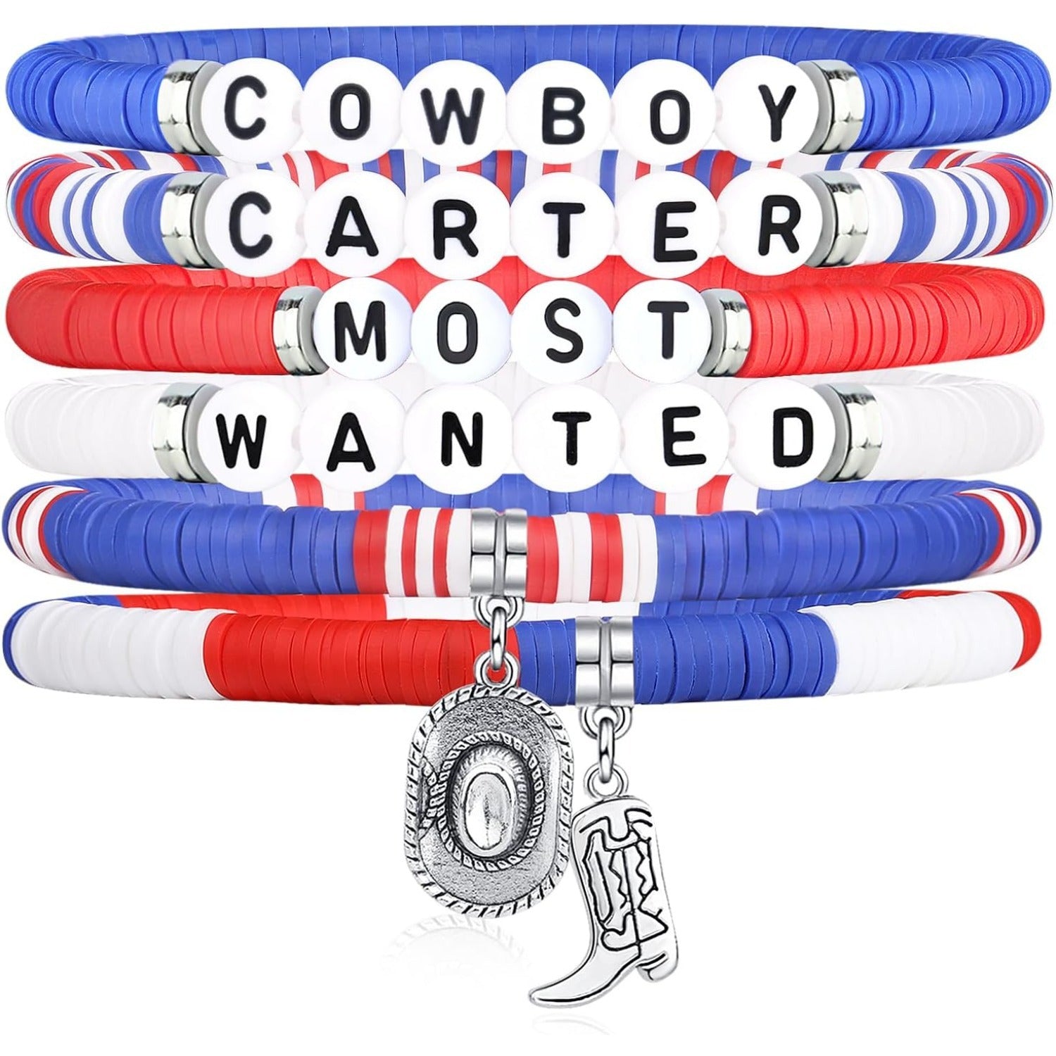 Wholesale  Layered Bracelet Set Western Cowboy Bracelet Set Friendship Gift Cowboy Elastic Bracelet  Accessories