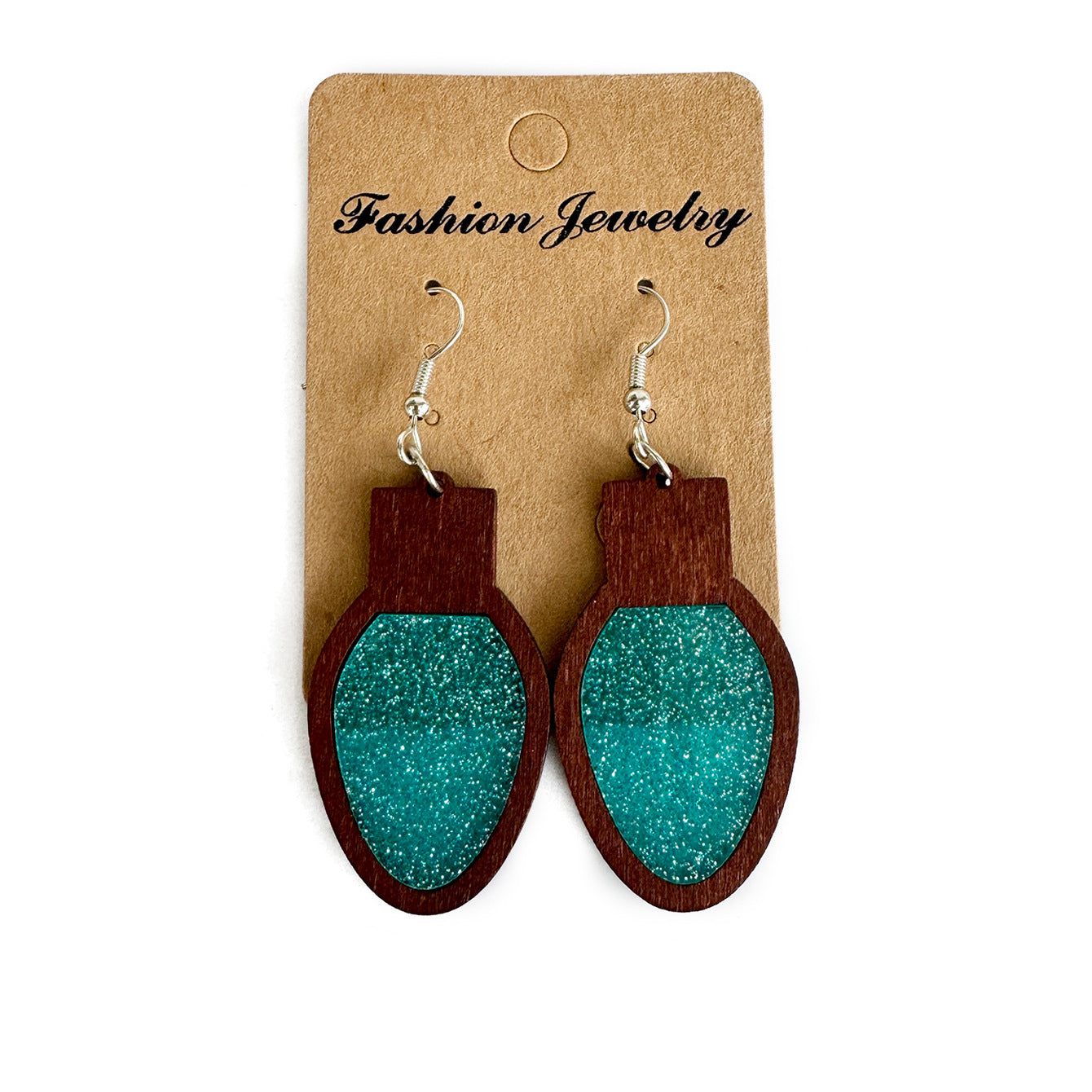 Wholesale Fashion Christmas Acrylic Earrings Geometric Wood Inlay With Shiny Multicolor Accents Women S Party Jewelry Accessory