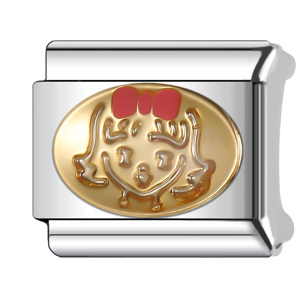 Wholesale Italian Charm Bracelet 9mm DIY Splicing Stainless Steel Creative Pattern Composable Bracelet