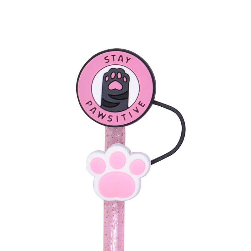 Wholesale  Random 100pcs Animal Pet Cat PVC Soft Straw Tube Cap