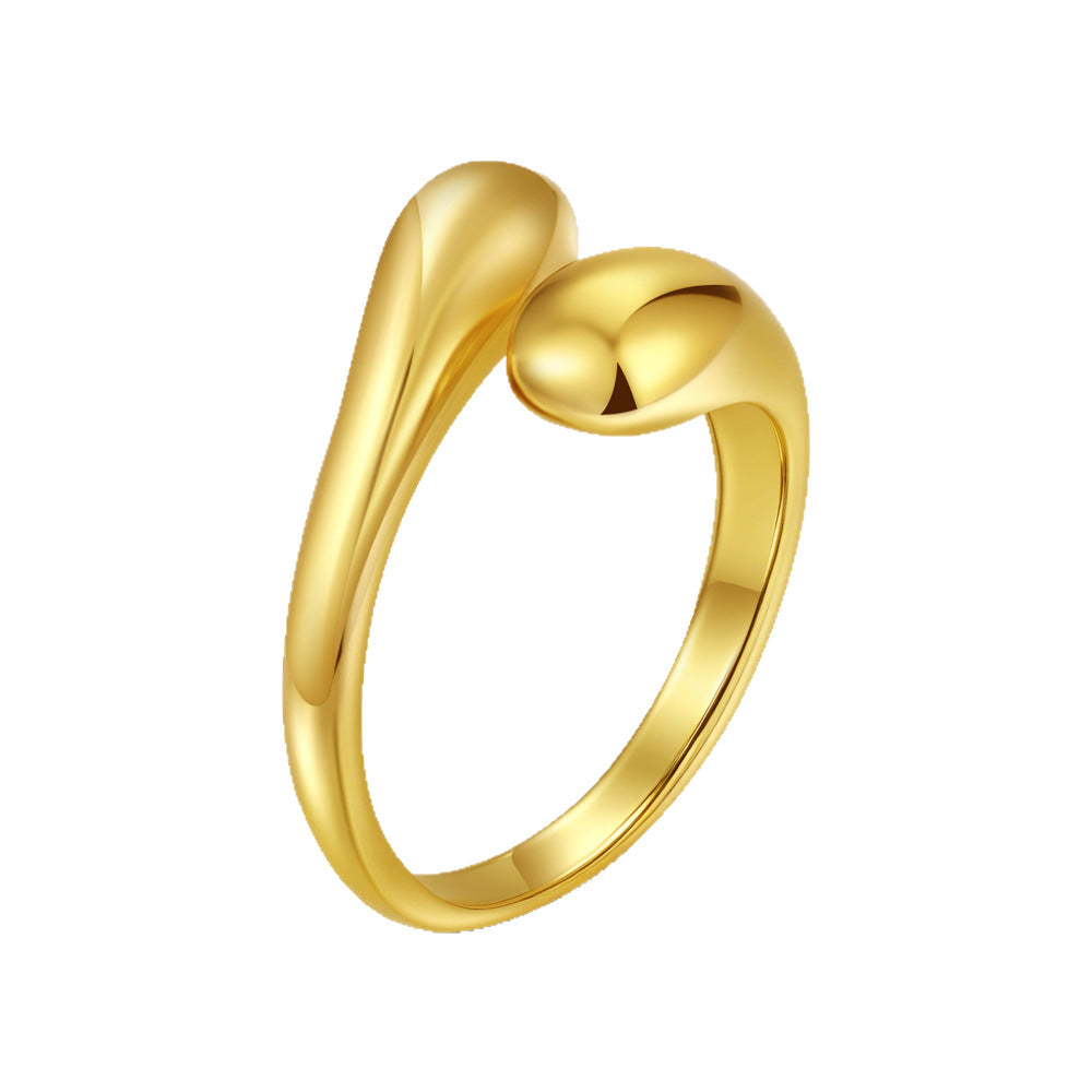Wholesale Electroplated Stainless Steel Irregular Adjustable Ring,  Trendy Fashion Accessory Gift