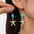 Wholesale  Ocean Style Alloy Starfish Pendant  Turquoise Beaded  Alloy Earrings