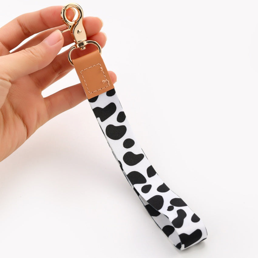 Wholesale Leopard print lanyard keychain