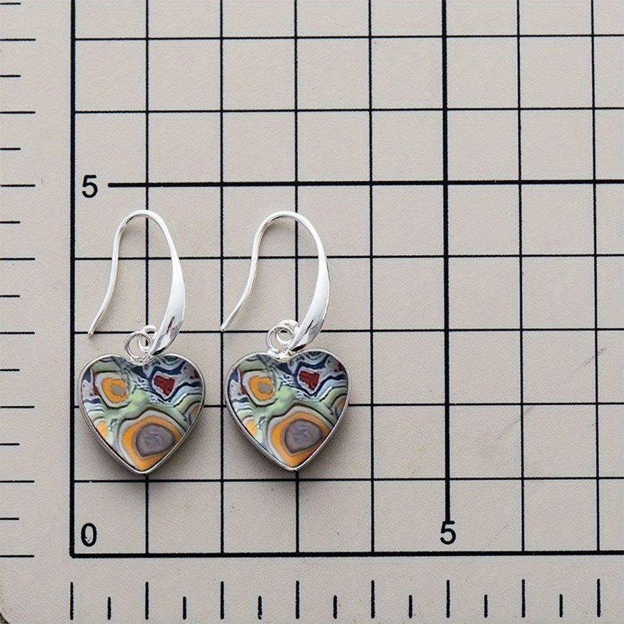 Wholesale Retro Bohemian Heart Turquoise Earrings Stylish Jewelry Accessory Gift For Women