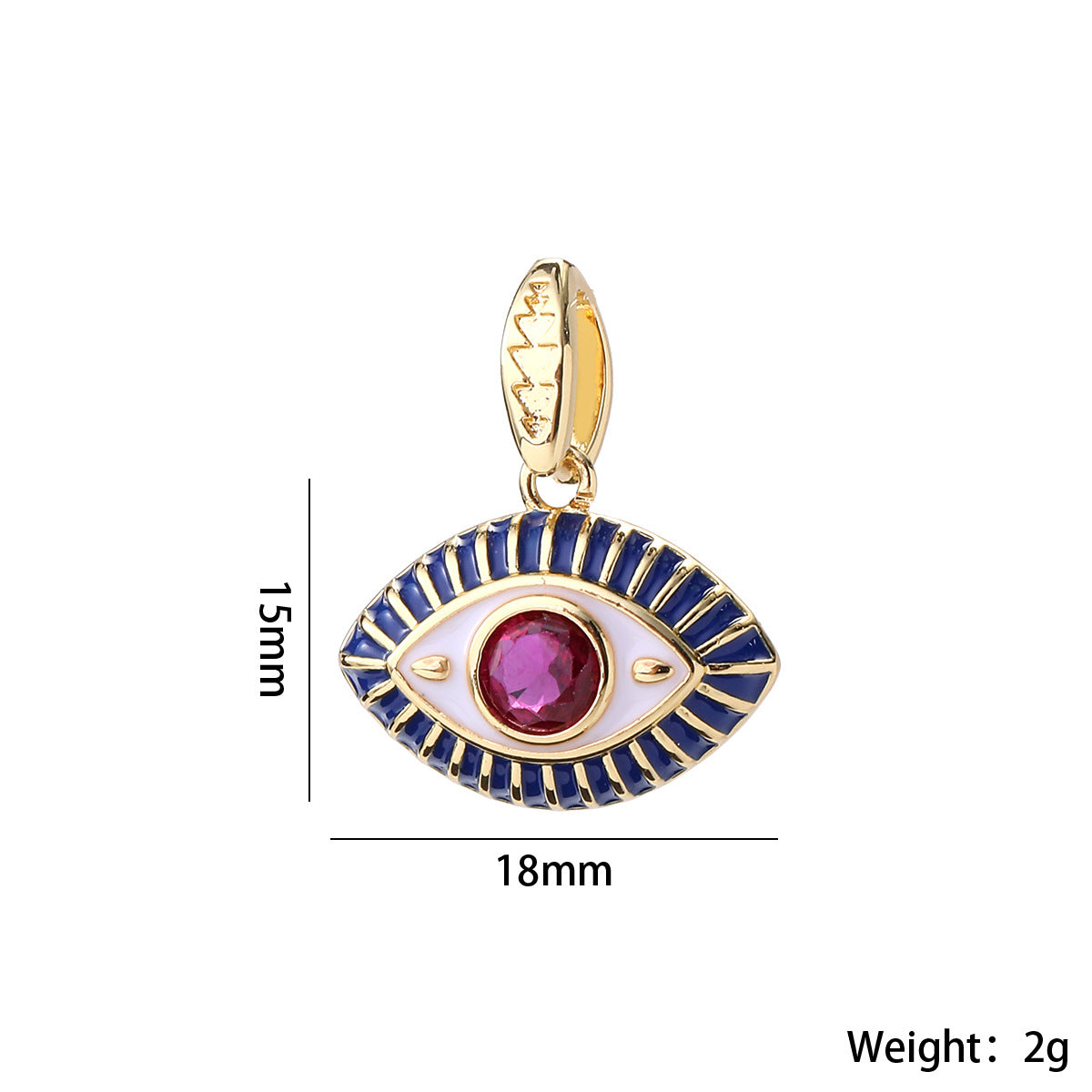 Wholesale Gold Plated Brass Evil Eye Pendant Y2K Trendy Large Eyeball Jewelry Accessory For Women