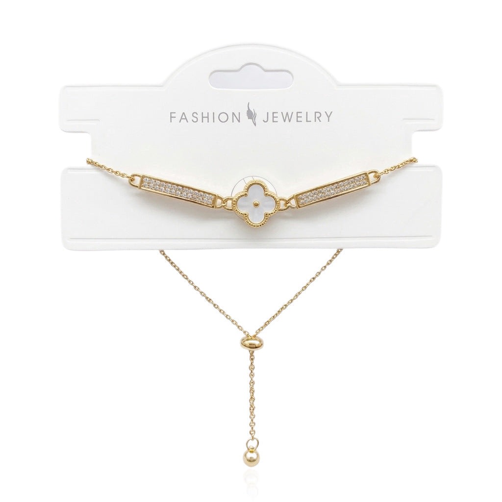 Wholesale Sweet Shell Flower Zircon Bracelet,  Copper Electroplated - Fashion Jewelry for Everyday Wear