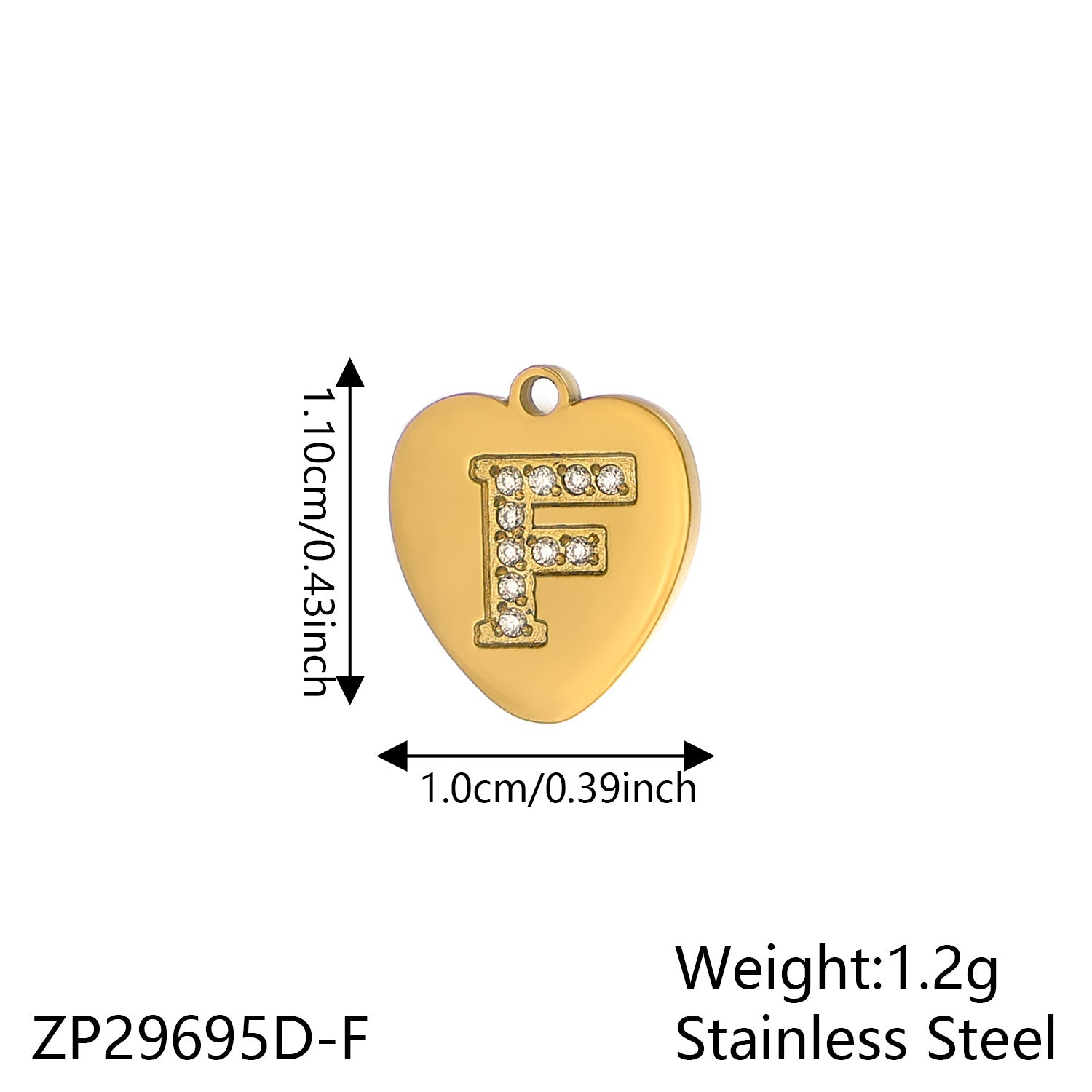 Wholesale Zirconium Love 26 Letter Stainless Steel Pendant