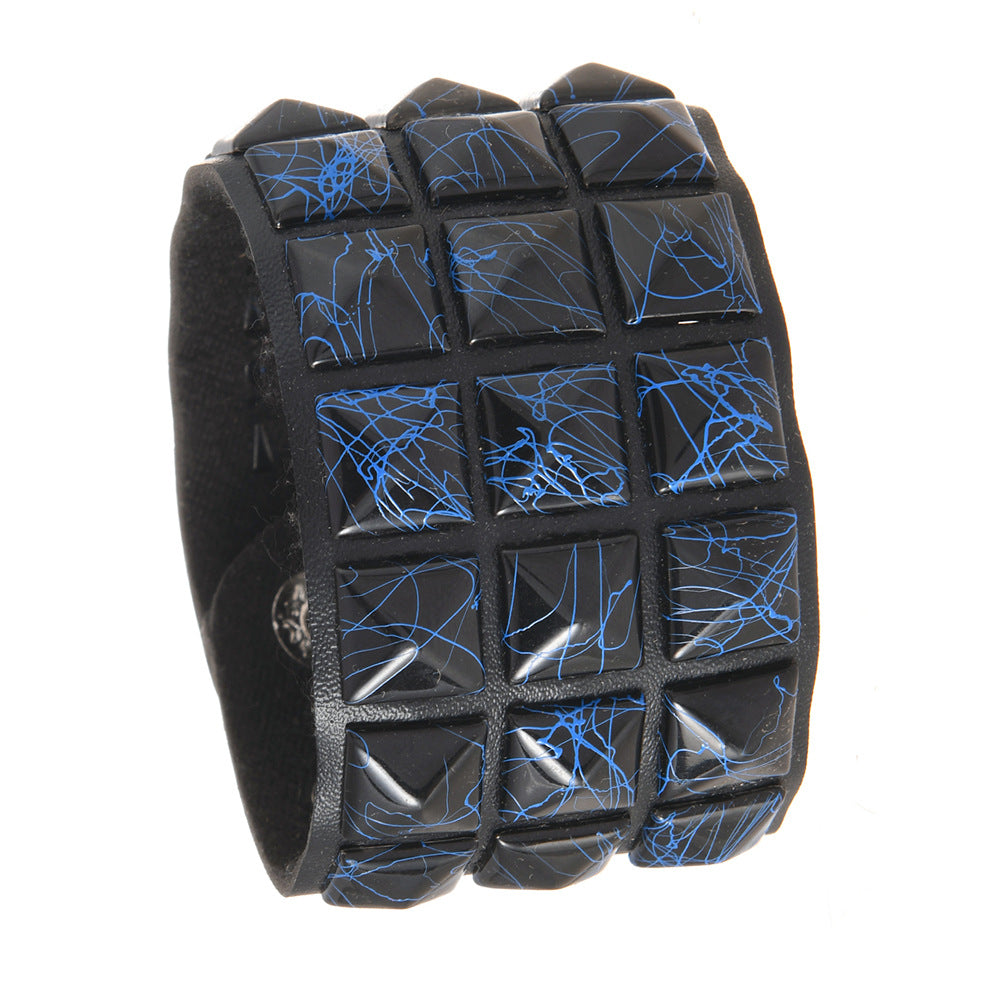 Wholesale Square Rivet Bracelet Men' s Personalized  Bracelet